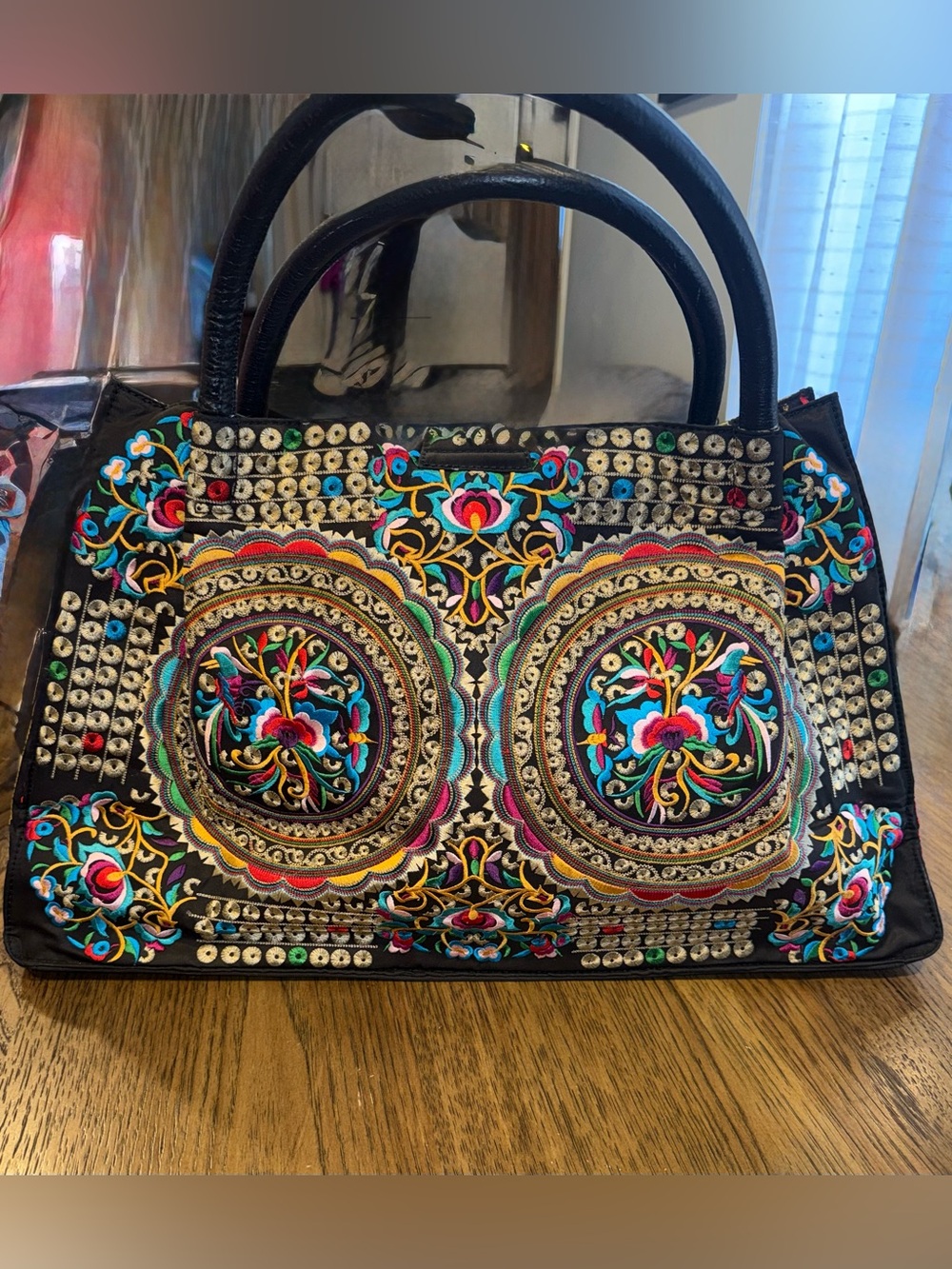 NWT Original by Sharif Embroidered Mandala Boho Tote Bag - Pristine - Picture 10 of 10